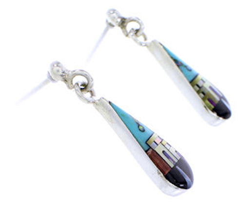 Multicolor Native American Village Design Jewelry Earrings YS71399