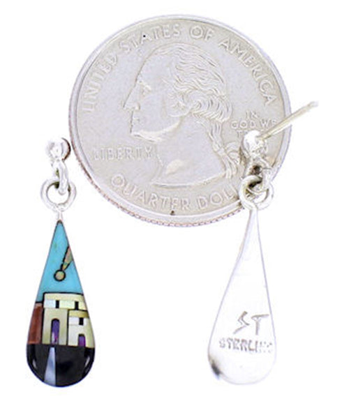 Multicolor Native American Village Design Jewelry Earrings YS71399