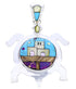 Multicolor Native American Village Design Turtle Pendant YS71420