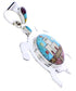 Multicolor Native American Village Design Turtle Pendant YS71422