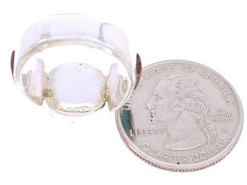 Multicolor Silver Native American Design Ring Size 6-1/2 AW71625