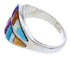 Turquoise Multicolor Inlay Silver Ring Size 6-1/4 BW71559