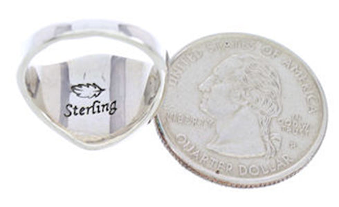 Turquoise Multicolor Inlay Silver Ring Size 6-1/4 BW71559