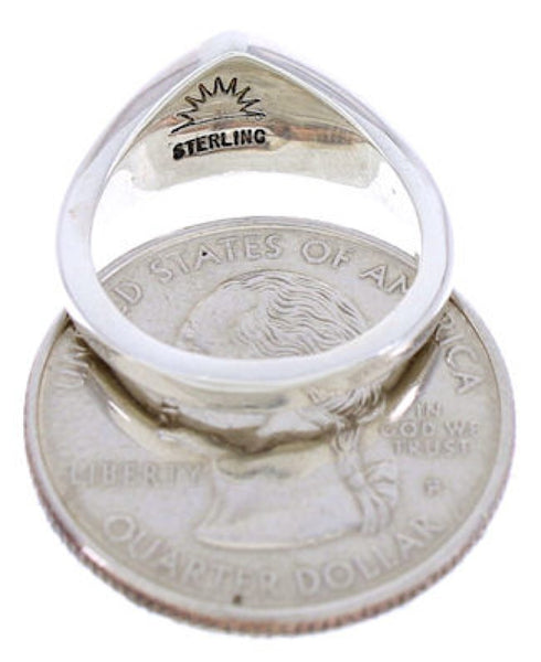 Turquoise Opal Inlay Ring Sterling Silver Jewelry Size 5-3/4 BW71649