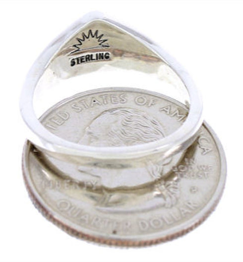 Sterling Silver Jewelry Turquoise Opal Inlay Ring Size 6-1/2 BW73264