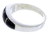 Sterling Silver Black And Opal Inlay Ring Size 5-3/4 NS40754