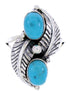 Southwest Turquoise Sterling Silver Jewelry Ring Size 7-1/4 AW71927