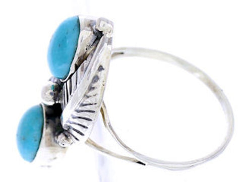 Southwest Turquoise Sterling Silver Jewelry Ring Size 7-1/4 AW71927