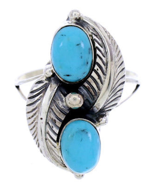 Sterling Silver Southwest Turquoise Jewelry Ring Size 6-1/4 AW71947