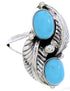 Turquoise Southwestern Sterling Silver Ring Size 5-3/4 AW72047