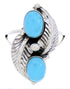 Turquoise Southwestern Sterling Silver Ring Size 5-3/4 AW72047