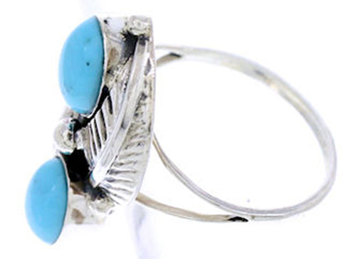Turquoise Southwestern Sterling Silver Ring Size 5-3/4 AW72047