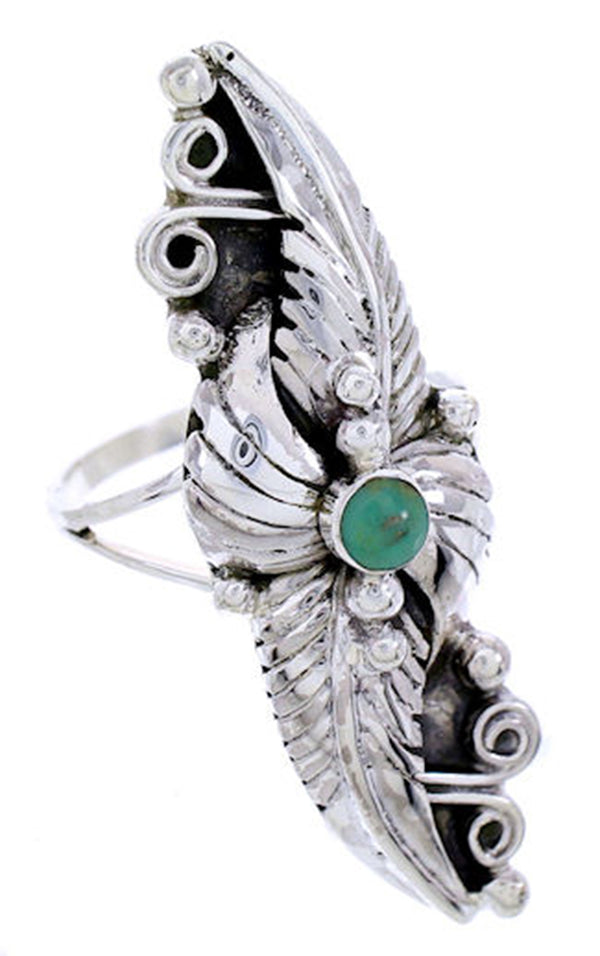 Genuine Sterling Silver Turquoise Ring Size 8-1/2 AW71708