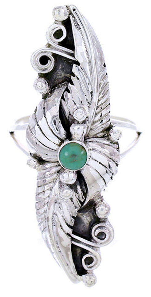 Genuine Sterling Silver Turquoise Ring Size 8-1/2 AW71708