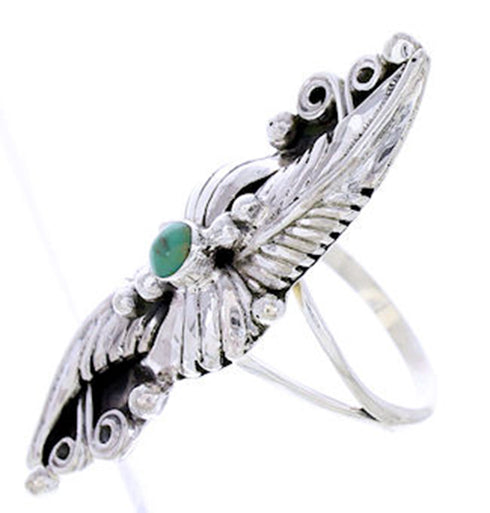 Genuine Sterling Silver Turquoise Ring Size 8-1/2 AW71708
