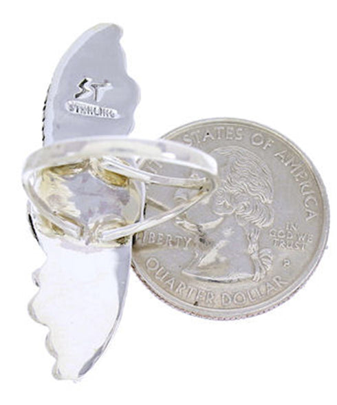 Genuine Sterling Silver Turquoise Ring Size 8-1/2 AW71708