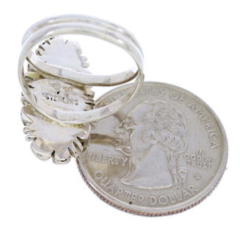 Genuine Sterling Silver Jet And Opal Inlay Ring Size 5-3/4 AW71725