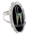 Genuine Sterling Silver Opal And Jet Jewelry Ring Size 4-3/4 AW71846