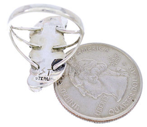 Turquoise Jewelry Genuine Sterling Silver Ring Size 7-1/2 AW71656