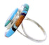 Multicolor Inlay And Genuine Sterling Silver Ring Size 7-1/2 AS51909
