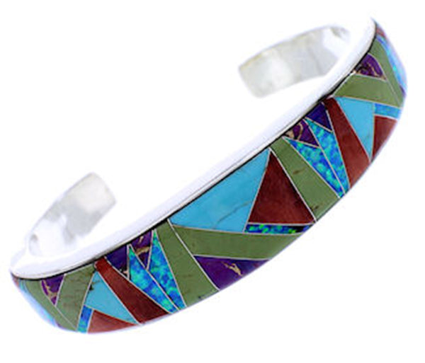 Whiterock Multicolor Inlay Sterling Silver Cuff Bracelet YS71829