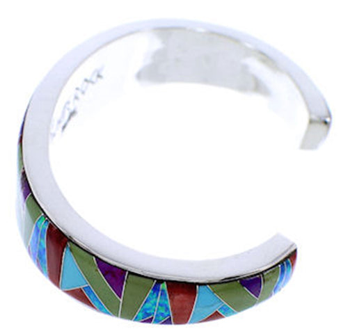 Whiterock Multicolor Inlay Sterling Silver Cuff Bracelet YS71829