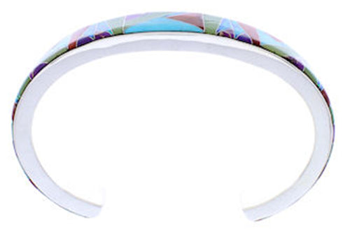 Whiterock Multicolor Inlay Sterling Silver Cuff Bracelet YS71829