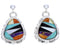 Sterling Silver Multicolor Inlay Post Southwestern Earrings DW71818
