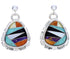 Sterling Silver Multicolor Inlay Post Southwestern Earrings DW71818