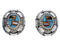 Sterling Silver Multicolor Inlay Post Earrings DW71960