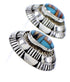 Sterling Silver Multicolor Inlay Post Earrings DW71960