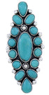 Southwest Jewelry Sterling Silver Turquoise Ring Size 6-3/4 DW72471