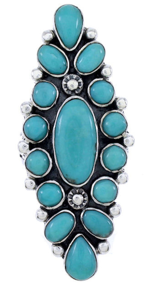 Southwestern Jewelry Turquoise Sterling Silver Ring Size 6-1/2 DW72490