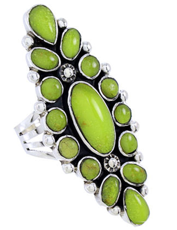 Southwest Turquoise Sterling SilverJewelry Ring Size 8-1/2 DW72516