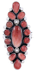 Red Oyster Shell Southwestern Large Statement Ring Size 8-1/4 BW72052