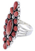 Red Oyster Shell Southwestern Large Statement Ring Size 8-1/4 BW72052
