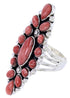 Red Oyster Shell Jewelry Large Statement Ring Size 7-3/4 BW72063