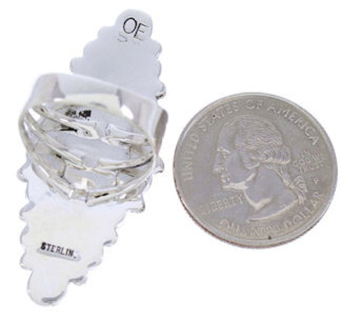 Southwest Red Oyster Shell Large Statement Ring Size 7-1/4 BW72072