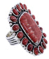 Red Oyster Shell Jewelry Large Statement Ring Size 6-1/2 BW72076