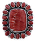 Red Oyster Shell Jewelry Large Statement Ring Size 6-1/2 BW72076