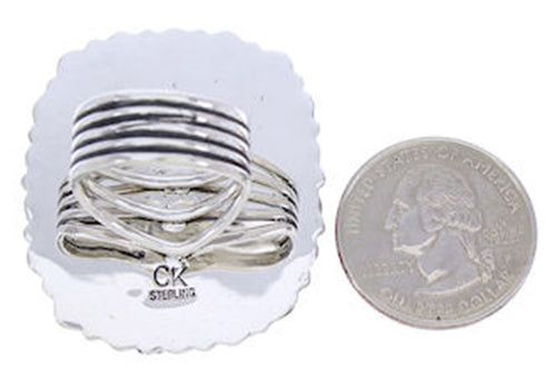 Red Oyster Shell Jewelry Large Statement Ring Size 6-1/2 BW72076