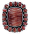 Southwest Red Oyster Shell Large Statement Ring Size 6-3/4 BW72077