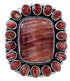Southwest Red Oyster Shell Large Statement Ring Size 6-3/4 BW72077