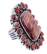 Southwest Red Oyster Shell Large Statement Ring Size 6-3/4 BW72077