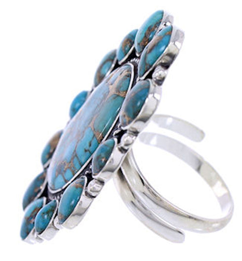 Southwest Turquoise Jewelry Large Statement Ring Size 8-1/2 YS71919