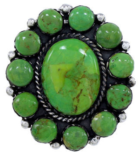 Silver Mojave Turquoise Large Statement Ring Size 4-1/2 PS72452