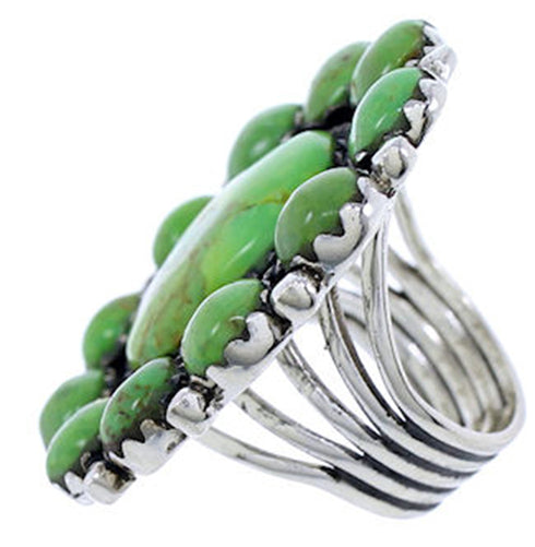 Silver Mojave Turquoise Large Statement Ring Size 4-1/2 PS72452