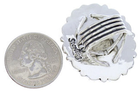 Silver Mojave Turquoise Large Statement Ring Size 4-1/2 PS72452