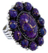 Magenta Turquoise Southwest Large Statement Ring Size 4-1/2 PS72474
