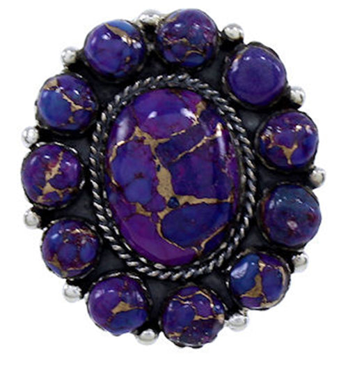 Magenta Turquoise Southwest Large Statement Ring Size 4-1/2 PS72474